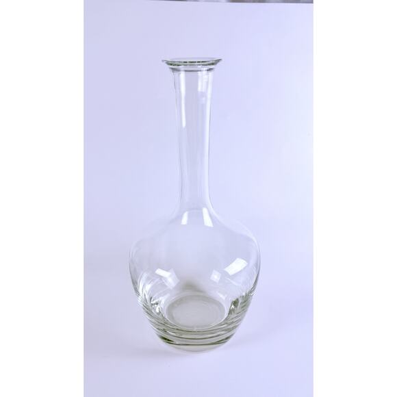 Vintage Wine Decanter 12” Clear Glass Carafe Vase Thick Base MCM Shapely - Picture 7 of 14